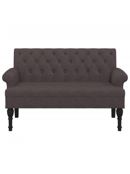 Lavice s opěradlem tmavě hnědá 120 x 62 x 75,5 cm textil