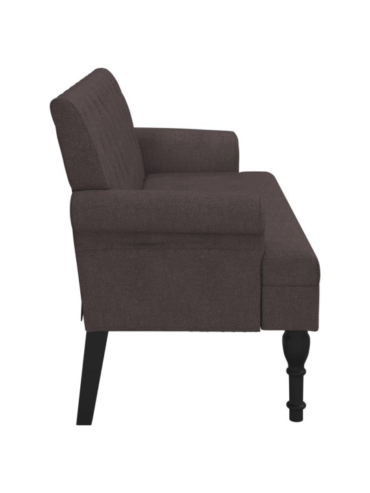Lavice s opěradlem tmavě hnědá 120 x 62 x 75,5 cm textil