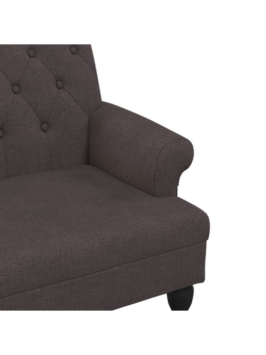 Lavice s opěradlem tmavě hnědá 120 x 62 x 75,5 cm textil