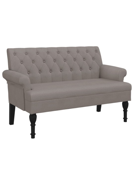 Lavice s opěradlem taupe 120 x 62 x 75,5 cm textil
