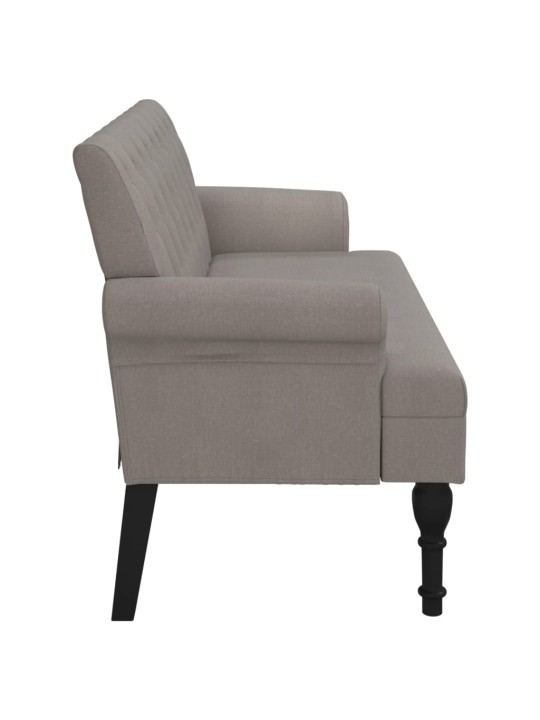 Lavice s opěradlem taupe 120 x 62 x 75,5 cm textil
