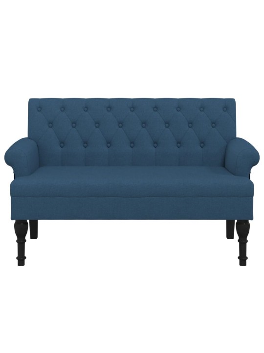 Lavice s opěradlem modrá 120 x 62 x 75,5 cm textil