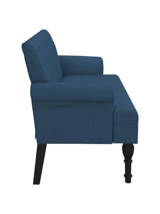 Lavice s opěradlem modrá 120 x 62 x 75,5 cm textil