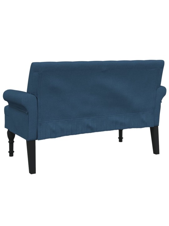 Lavice s opěradlem modrá 120 x 62 x 75,5 cm textil
