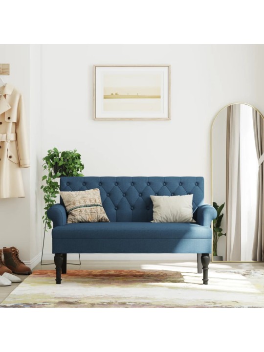 Lavice s opěradlem modrá 120 x 62 x 75,5 cm textil