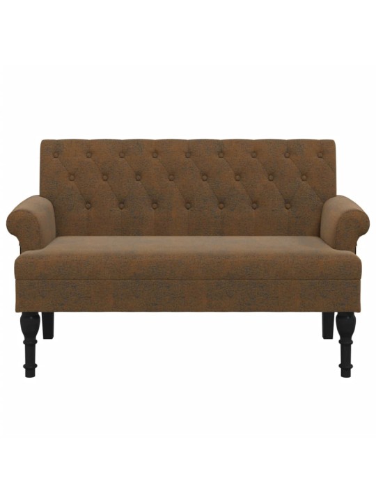Lavice s opěradlem hnědá 120 x 62 x 75,5 cm umělá semišová kůže