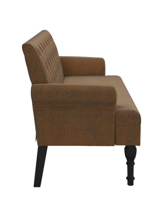 Lavice s opěradlem hnědá 120 x 62 x 75,5 cm umělá semišová kůže