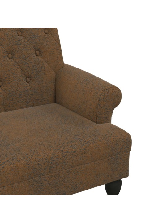 Lavice s opěradlem hnědá 120 x 62 x 75,5 cm umělá semišová kůže