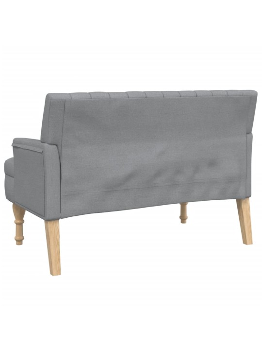 Lavice s polštáři světle šedá 113 x 64,5 x 75,5 cm textil
