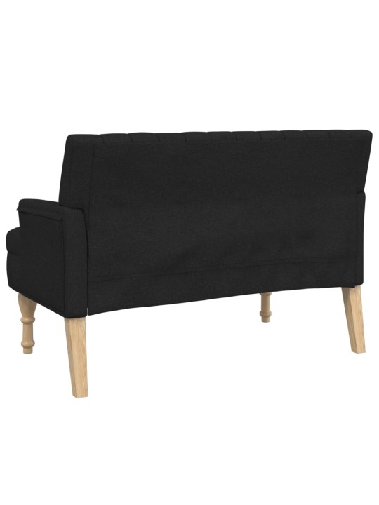 Lavice s polštáři černá 113 x 64,5 x 75,5 cm textil