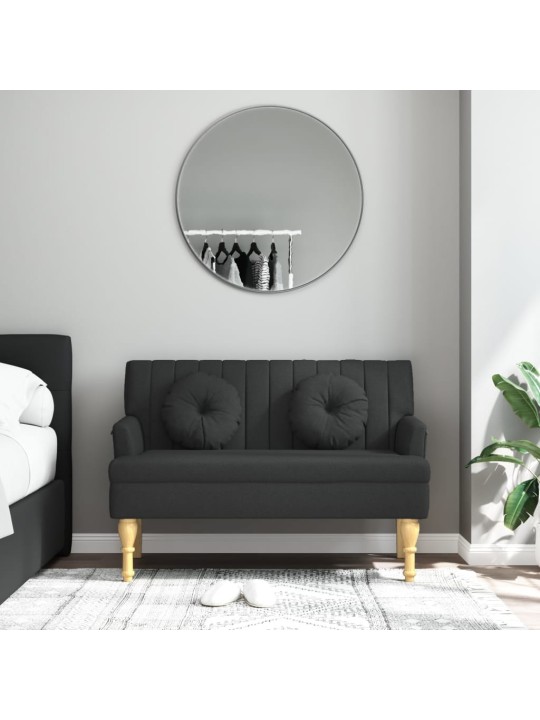 Lavice s polštáři černá 113 x 64,5 x 75,5 cm textil