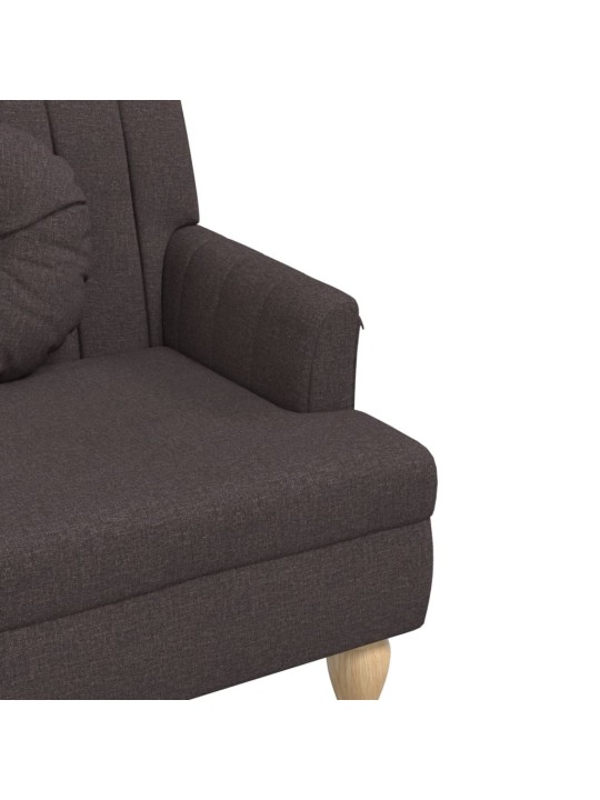 Lavice s polštáři tmavě hnědá 113 x 64,5 x 75,5 cm textil