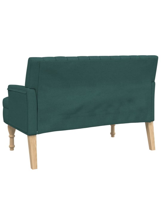 Lavice s polštáři tmavě zelená 113 x 64,5 x 75,5 cm textil