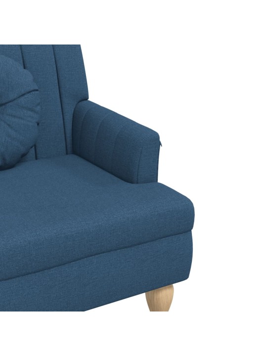 Lavice s polštáři modrá 113 x 64,5 x 75,5 cm textil