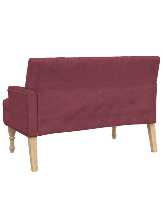 Lavice s polštáři vínová 113 x 64,5 x 75,5 cm textil