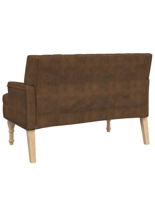 Lavice s polštáři hnědá 113x64,5x75,5 cm umělá semišová kůže