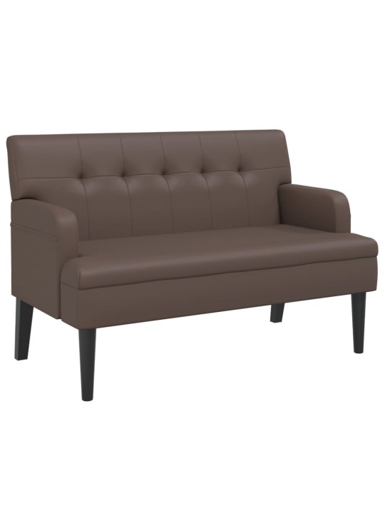 Lavice s opěradlem hnědá 112 x 65,5 x 75 cm umělá kůže
