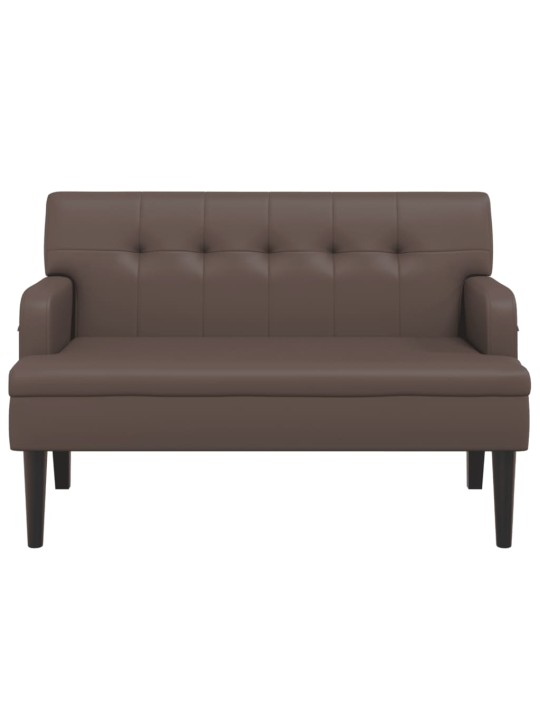 Lavice s opěradlem hnědá 112 x 65,5 x 75 cm umělá kůže