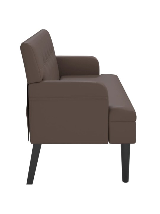 Lavice s opěradlem hnědá 112 x 65,5 x 75 cm umělá kůže