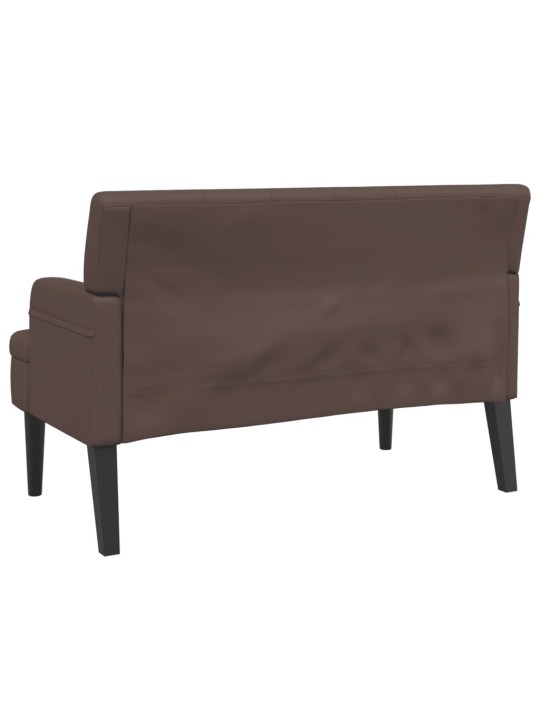 Lavice s opěradlem hnědá 112 x 65,5 x 75 cm umělá kůže