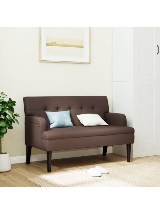Lavice s opěradlem hnědá 112 x 65,5 x 75 cm umělá kůže
