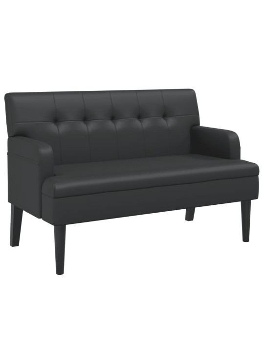 Lavice s opěradlem černá 112 x 65,5 x 75 cm umělá kůže