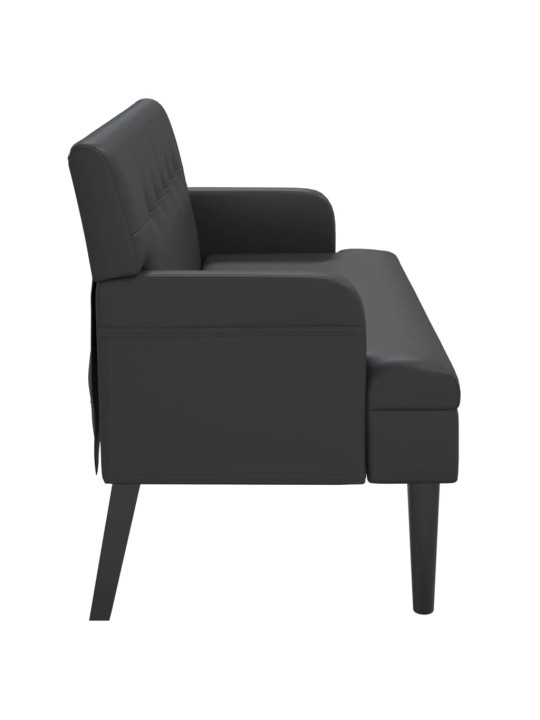 Lavice s opěradlem černá 112 x 65,5 x 75 cm umělá kůže
