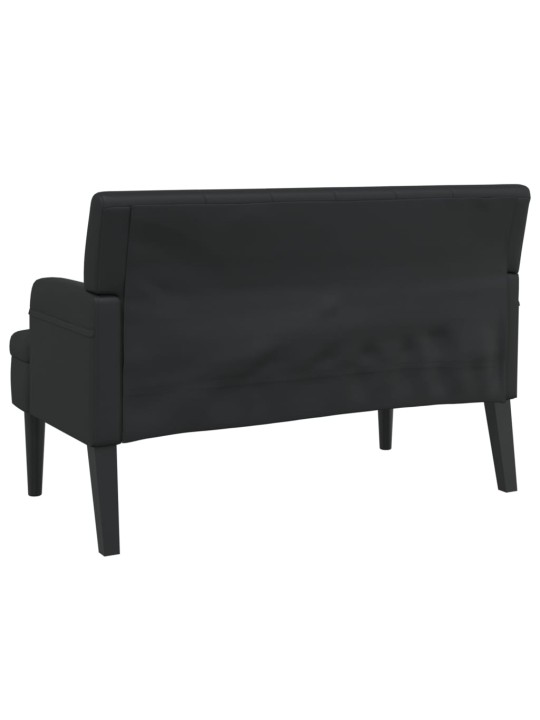 Lavice s opěradlem černá 112 x 65,5 x 75 cm umělá kůže