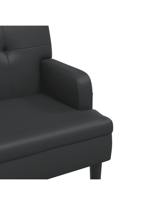 Lavice s opěradlem černá 112 x 65,5 x 75 cm umělá kůže