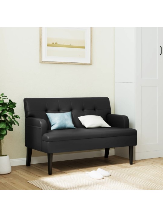 Lavice s opěradlem černá 112 x 65,5 x 75 cm umělá kůže