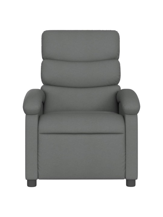 Polohovací křeslo tmavě šedé textil