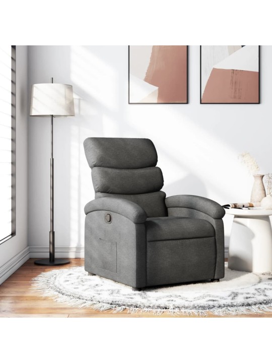 Polohovací křeslo tmavě šedé textil