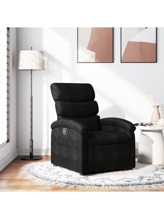 Polohovací křeslo černé textil
