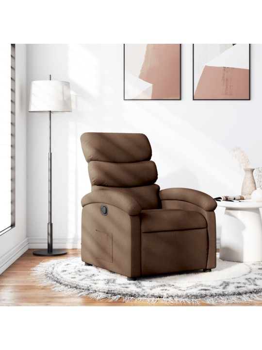 Polohovací křeslo hnědé textil