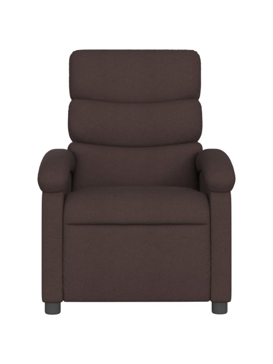 Polohovací křeslo tmavě hnědé textil