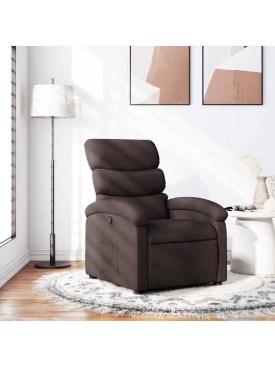 Polohovací křeslo tmavě hnědé textil