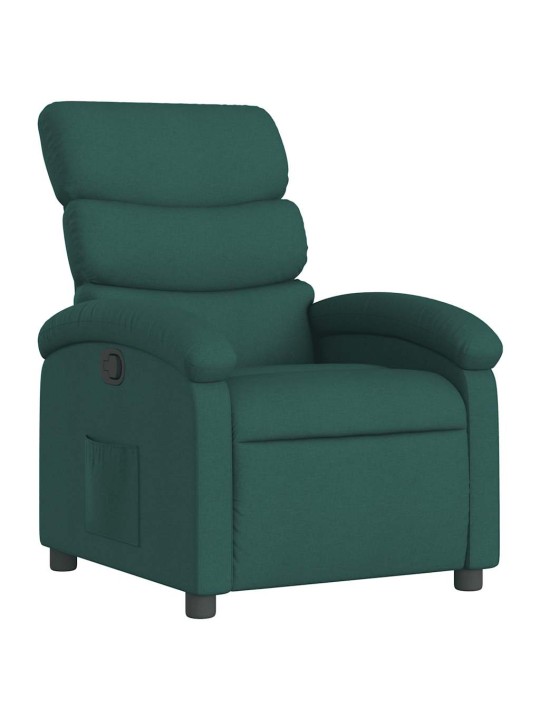 Polohovací křeslo tmavě zelené textil