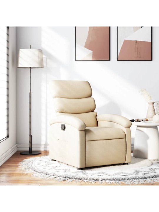 Polohovací křeslo krémové textil