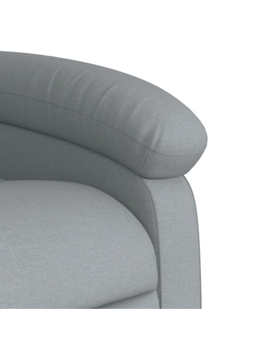 Masážní polohovací křeslo světle šedé textil
