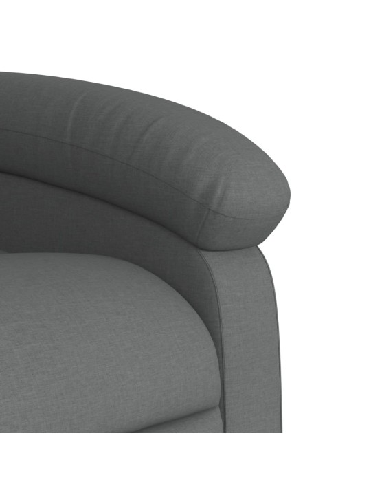 Masážní polohovací křeslo tmavě šedé textil