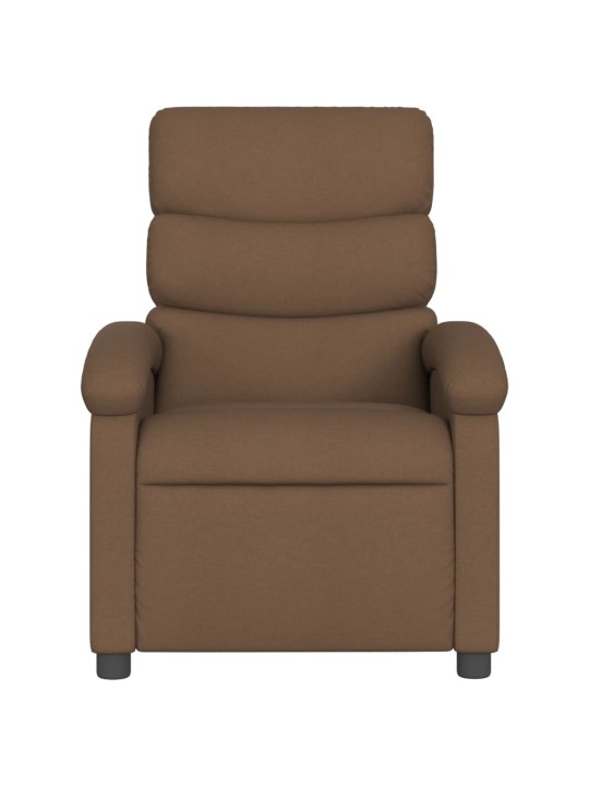 Masážní polohovací křeslo hnědé textil