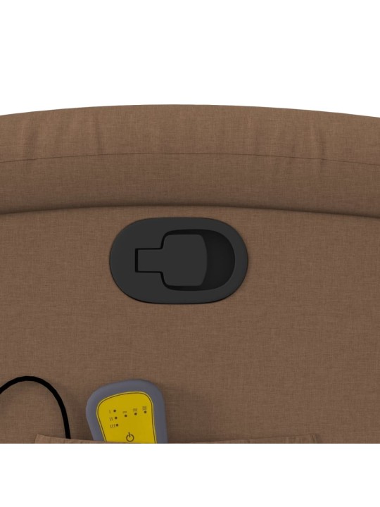 Masážní polohovací křeslo hnědé textil