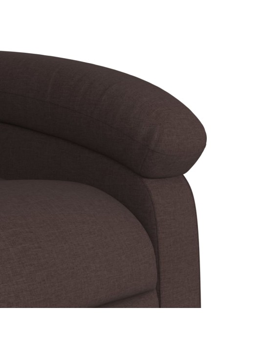 Masážní polohovací křeslo tmavě hnědé textil