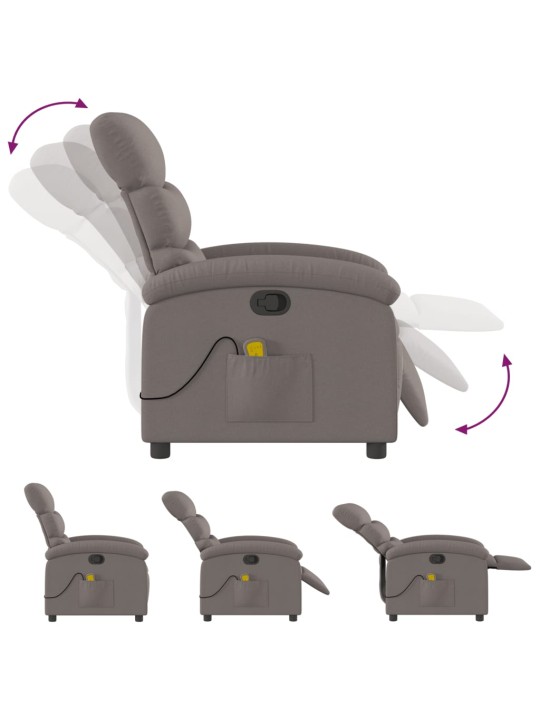 Masážní polohovací křeslo taupe textil