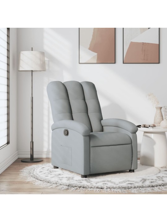 Polohovací křeslo světle šedé textil