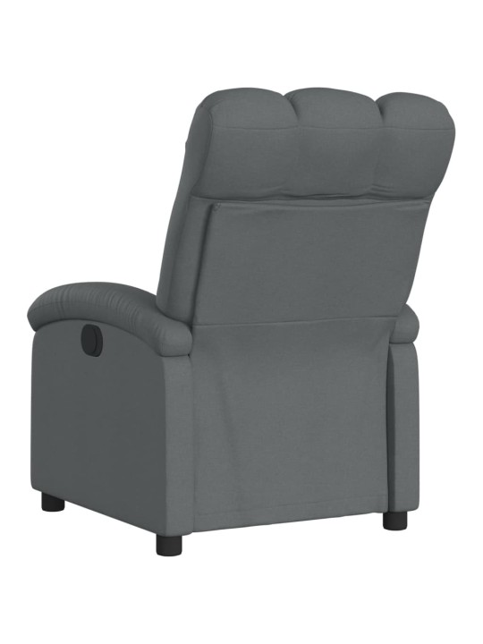 Polohovací křeslo tmavě šedé textil
