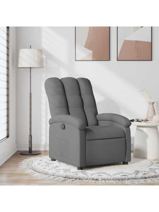 Polohovací křeslo tmavě šedé textil