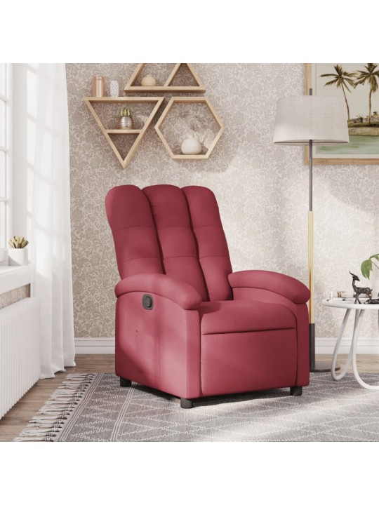 Polohovací křeslo vínové textil