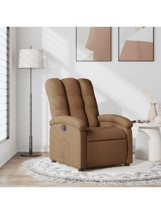 Polohovací křeslo hnědé textil