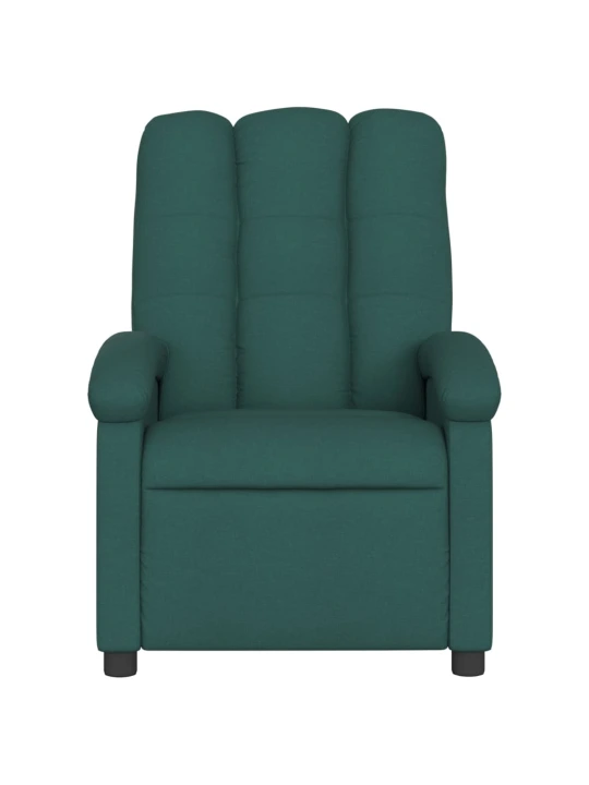 Polohovací křeslo tmavě zelené textil